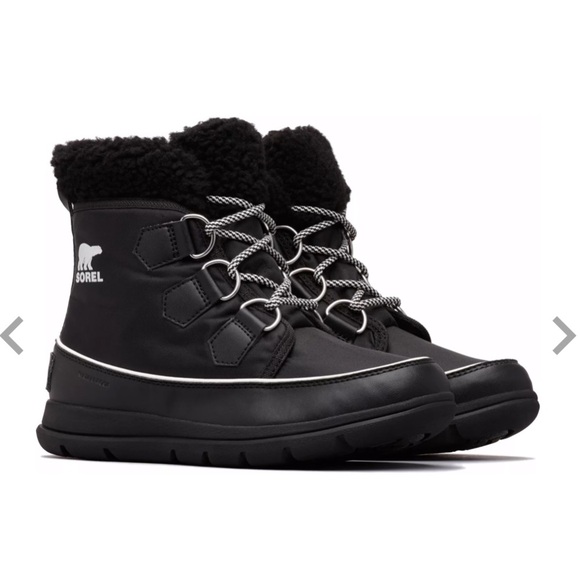 Sorel Shoes - Sorel Explorer Carnival Nylon Winter Boots - Black
